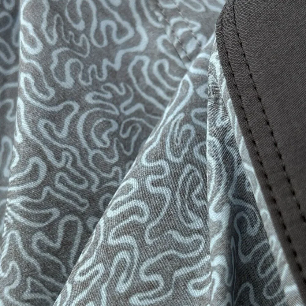 Patagonia Hydropeak Board Shorts 44x8 Gray Blue Print Stretch Surf NEW